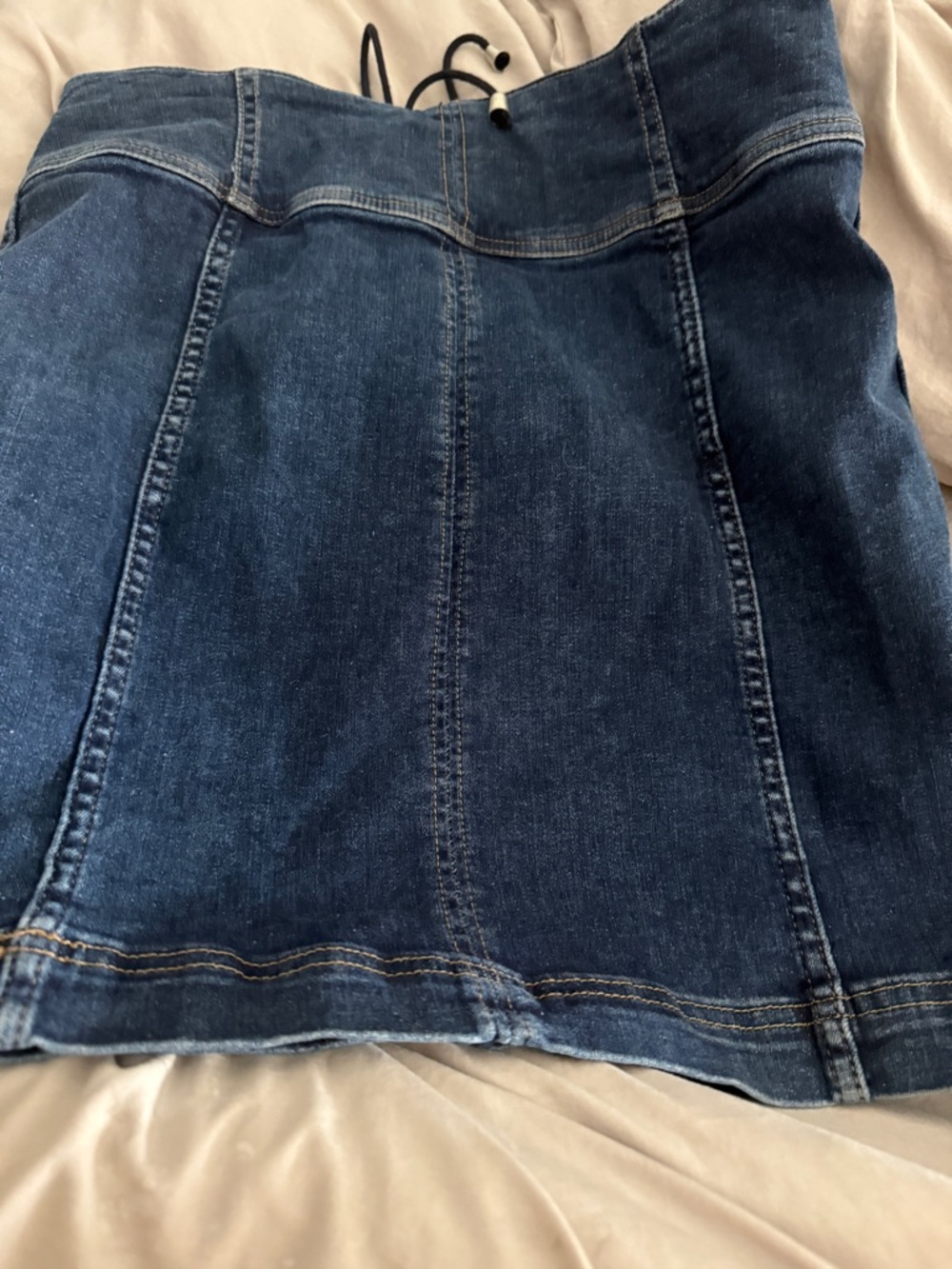 Free People Modern Femme corset denim Skirt sz 10, guc -perfect length - Picture 7 of 7